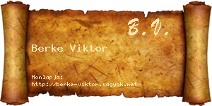 Berke Viktor névjegykártya